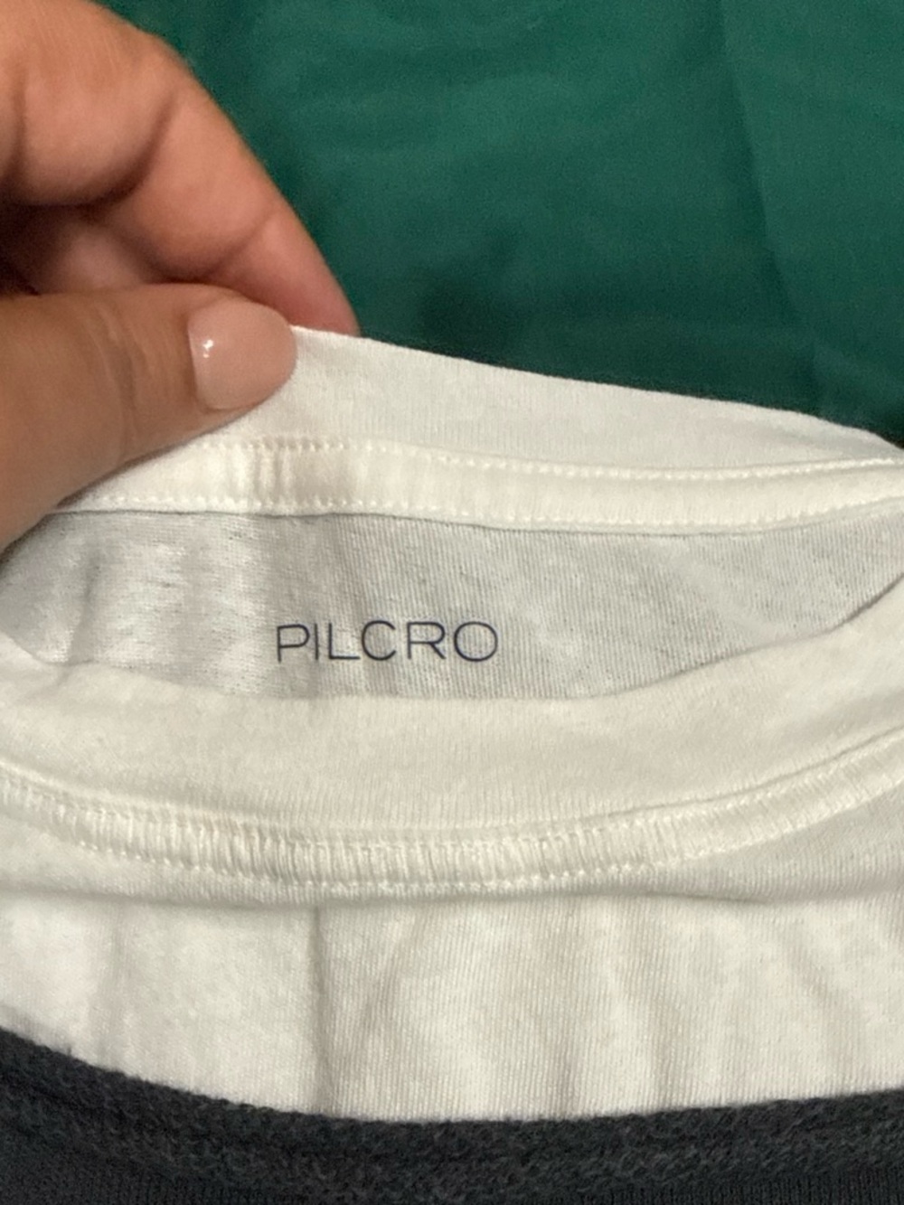 Pilcro Black Crewneck Pullover with White Layered Hem - Picture 2 of 4